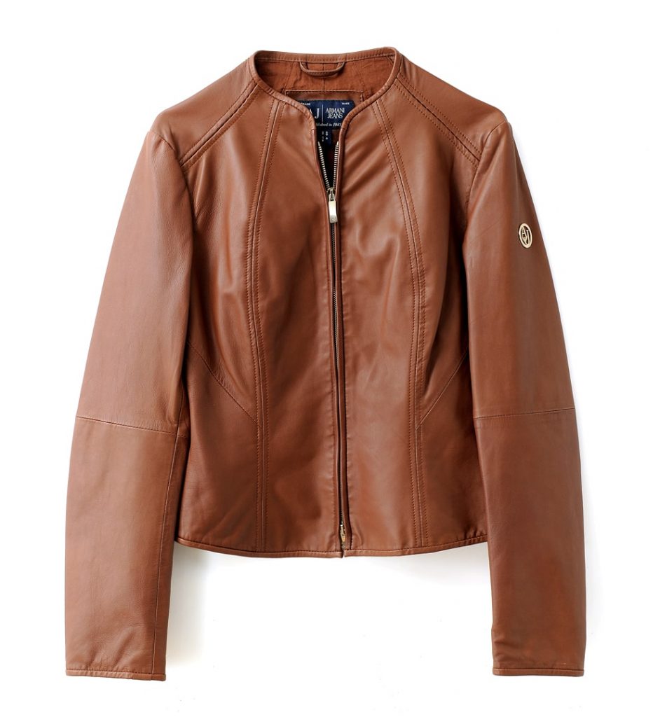 Armani Jeans brown leather jacket - The 